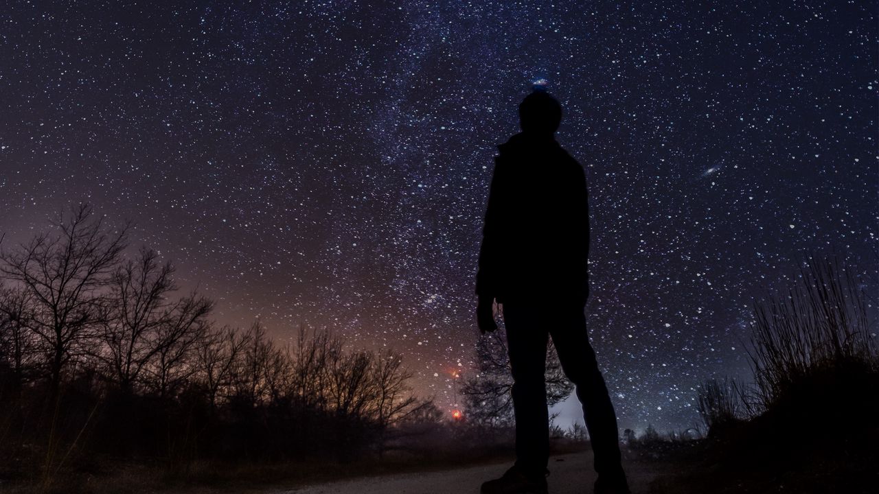 Person gazing at the Milky Way