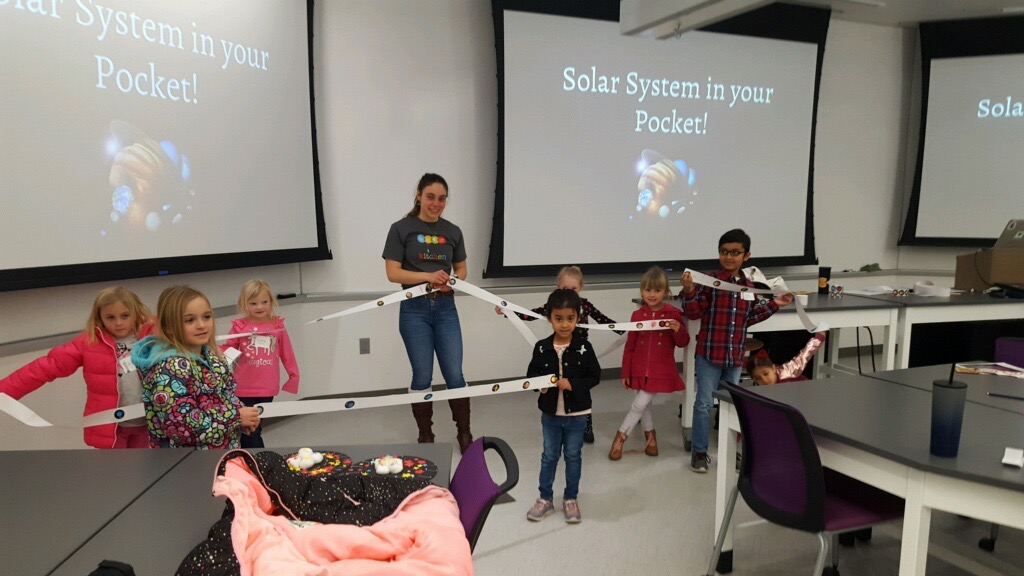 Image from my outreach doing the 'solar system in your pocket' activity